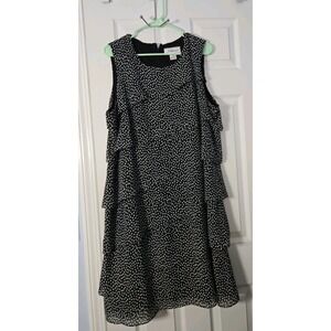 JESSICA HOWARD Womens Sleeveless Round Neck Midi Evening Hi-Lo Dress Plus